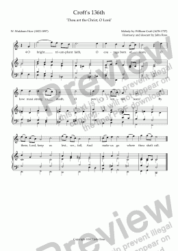 page one of Croft's 136th (Thou art the Christ, O Lord) - Reharmonisation and descant