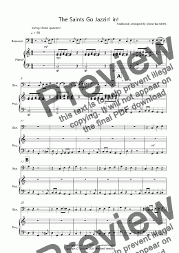 page one of The Saints Go Jazzin' in! for Bassoon and Piano