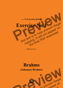 page one of Brahms-Exercise No.1,WoO 6 No.1,for Piano