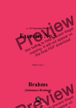 page one of Brahms-Exercise No.5,WoO 6 No.5,for Piano