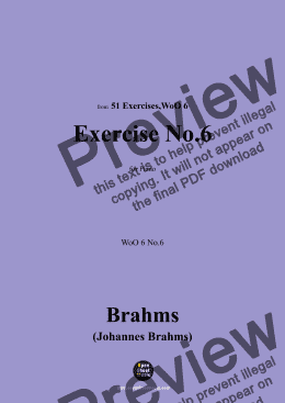 page one of Brahms-Exercise No.6,WoO 6 No.6,for Piano