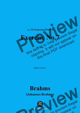 page one of Brahms-Exercise No.7,WoO 6 No.7,for Piano