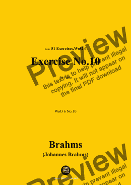 page one of Brahms-Exercise No.10,WoO 6 No.10,for Piano