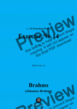 page one of Brahms-Exercise No.14,WoO 6 No.14,for Piano