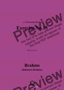 page one of Brahms-Exercise No.15,WoO 6 No.15,for Piano