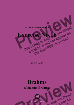 page one of Brahms-Exercise No.16,WoO 6 No.16,for Piano