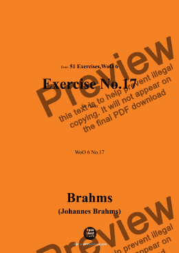 page one of Brahms-Exercise No.17,WoO 6 No.17,for Piano