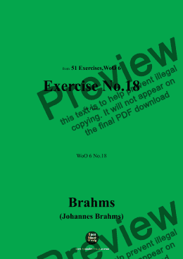 page one of Brahms-Exercise No.18,WoO 6 No.18,for Piano