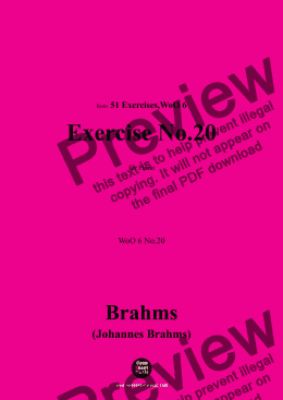 page one of Brahms-Exercise No.20,WoO 6 No.20,for Piano