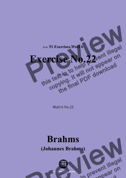 page one of Brahms-Exercise No.22,WoO 6 No.22,for Piano