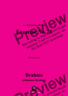 page one of Brahms-Exercise No.28,WoO 6 No.28,for Piano