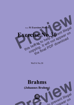 page one of Brahms-Exercise No.30,WoO 6 No.30,for Piano