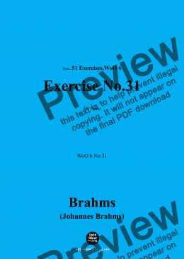 page one of Brahms-Exercise No.31,WoO 6 No.31,for Piano