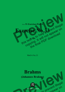 page one of Brahms-Exercise No.33,WoO 6 No.33,for Piano