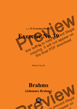 page one of Brahms-Exercise No.39,WoO 6 No.39,for Piano