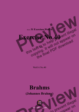 page one of Brahms-Exercise No.40,WoO 6 No.40,for Piano