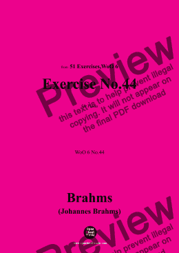 page one of Brahms-Exercise No.44,WoO 6 No.44,for Piano