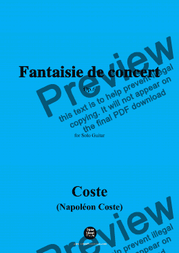 page one of Coste-Fantaisie de concert,Op.6,for Guitar