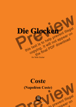 page one of Coste-Die Glocken,Op.21,for Guitar