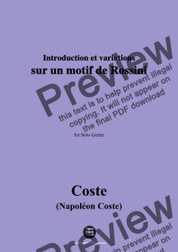 page one of Coste-Introduction et variations sur un motif de Rossini,for Guitar