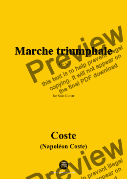 page one of Coste-Marche triumphale,Op.26,for Guitar