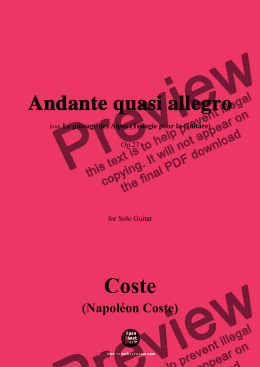 page one of Coste-Andante quasi allegro,Op.27,for Guitar