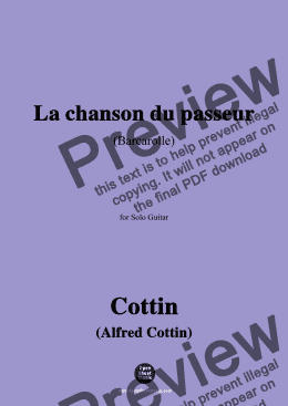 page one of Cottin-La chanson du passeur(Barcarolle),for Guitar