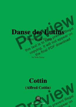 page one of Cottin-Danse des Lutins(Dance of the Elves),for Guitar