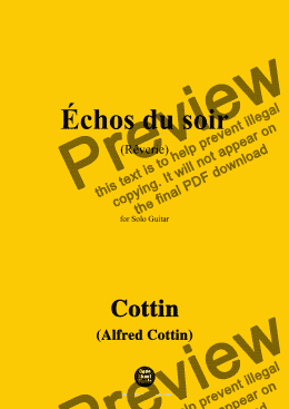 page one of Cottin-Échos du soir(Rêverie),for Guitar