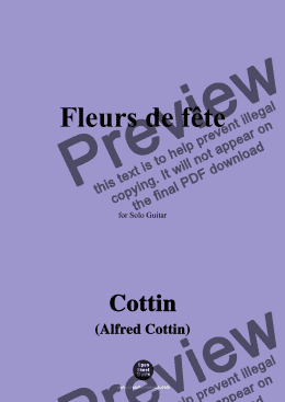 page one of Cottin-Fleurs de fête,for Guitar