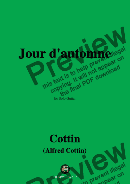 page one of Cottin-Jour d'automne,for Guitar