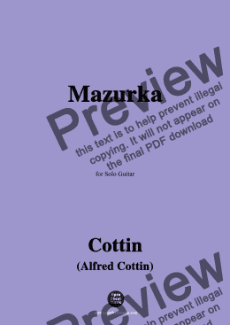 page one of Cottin-Mazurka,for Guitar