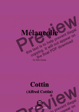 page one of Cottin-Mélancolie,for Guitar