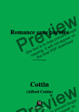 page one of Cottin-Romance sans paroles,for Guitar