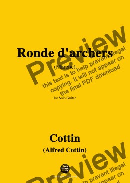 page one of Cottin-Ronde d'archers(Marche),for Guitar