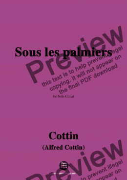 page one of Cottin-Sous les palmiers,for Guitar