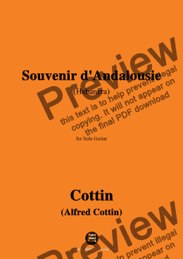 page one of Cottin-Souvenir d'Andalousie(Habanera),for Guitar