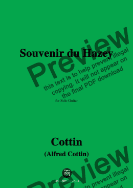 page one of Cottin-Souvenir du Hazey,for Guitar