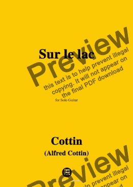 page one of Cottin-Sur le lac,for Guitar