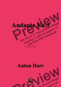 page one of Adam Darr-Andante No.3,for Guitar