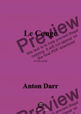 page one of Adam Darr-Le Congé,for Guitar