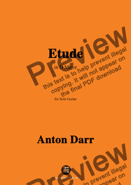 page one of Adam Darr-Etude,in D Major,for Guitar