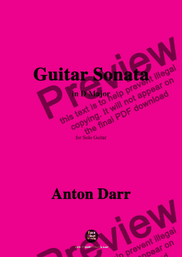 page one of Adam Darr-Guitar Sonata,in D Major,for Guitar