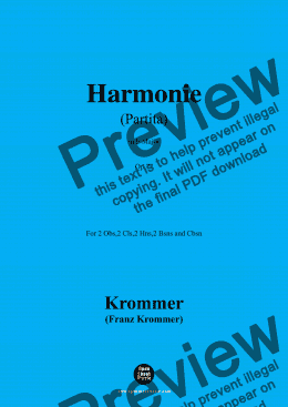 page one of F. Krommer-Harmonie(Partita) in F Major,Op.77,for 2 Obs,2 Cls,2 Hns,2 Bsns and Cbsn