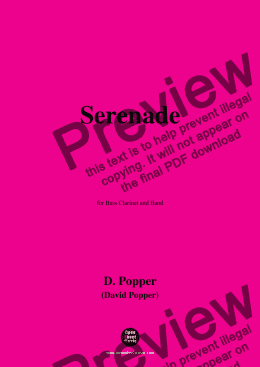 page one of D. Popper-Serenade,for Bass Clarinet and Band