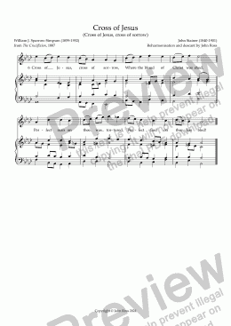 page one of Cross of Jesus (Cross of Jesus, cross of sorrow) - Reharmonisation and descant