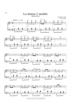 page one of La Donna E Mobile (Piano Solo)