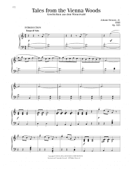 page one of Tales From The Vienna Woods (Piano Solo)