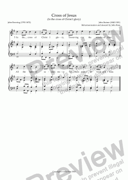 page one of Cross of Jesus (In the cross of Christ I glory) - Reharmonisation and descant