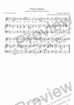 page one of Cross of Jesus (There's a wideness in God's mercy) - Reharmonisation and descant